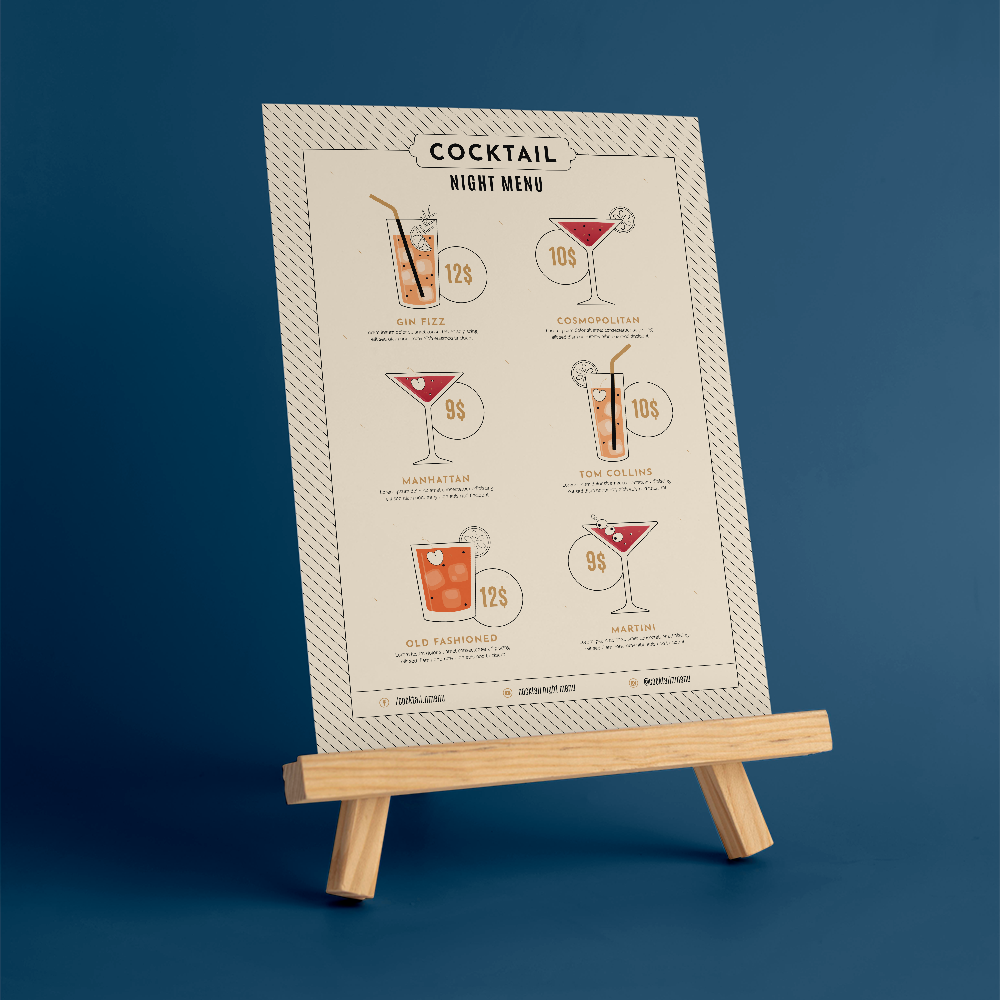 Cocktail Menu Card